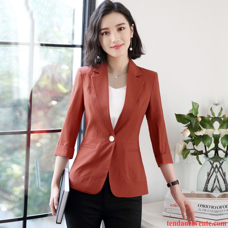 Costumes Blazer Femme Décontractée Une Veste Court Légère Longues Printemps