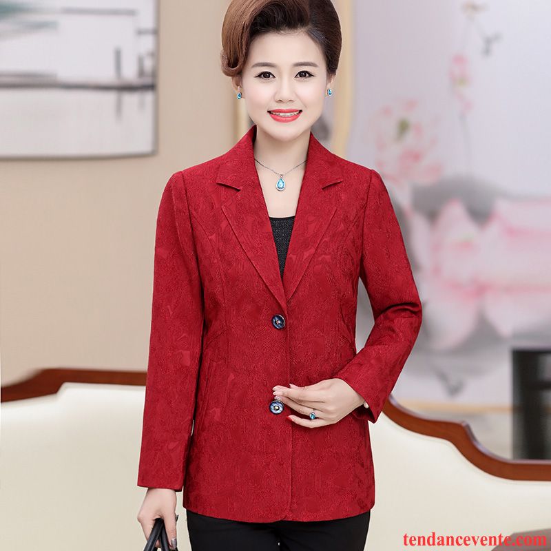 Costumes Blazer Femme Pardessus Une Veste L'automne Printemps Longue Rouge