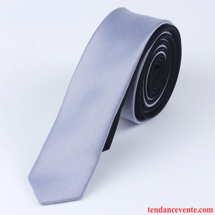 Cravate Homme Mode Britanique Bien Bicolore Loisir Étroit Noir Gris