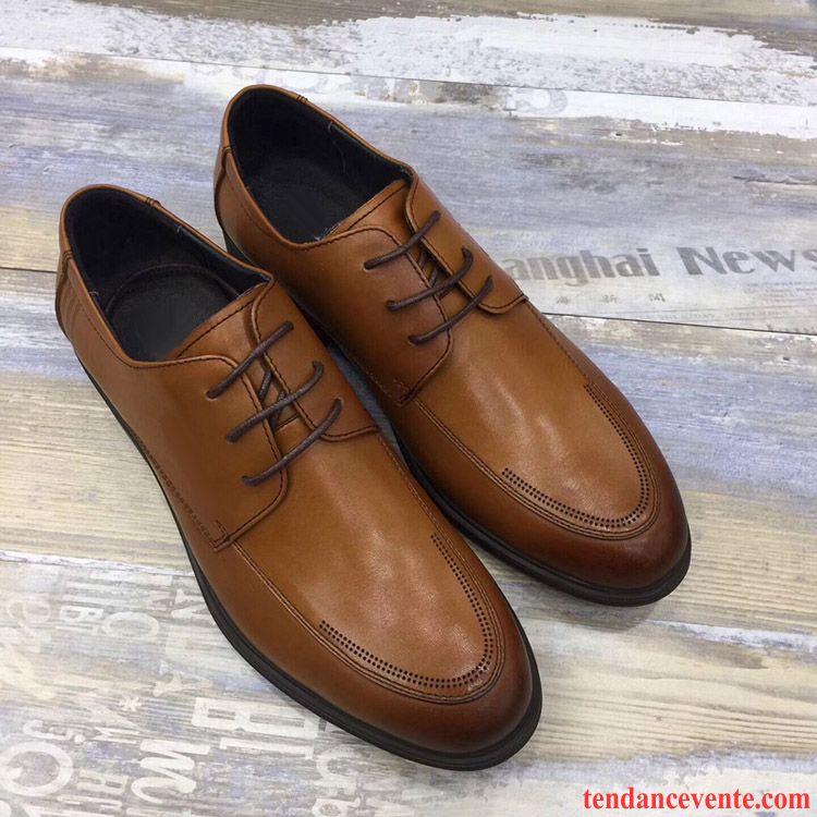 Derbies Homme Confortable Cuir Entreprise Cuir Véritable Décontractée Mode Brun