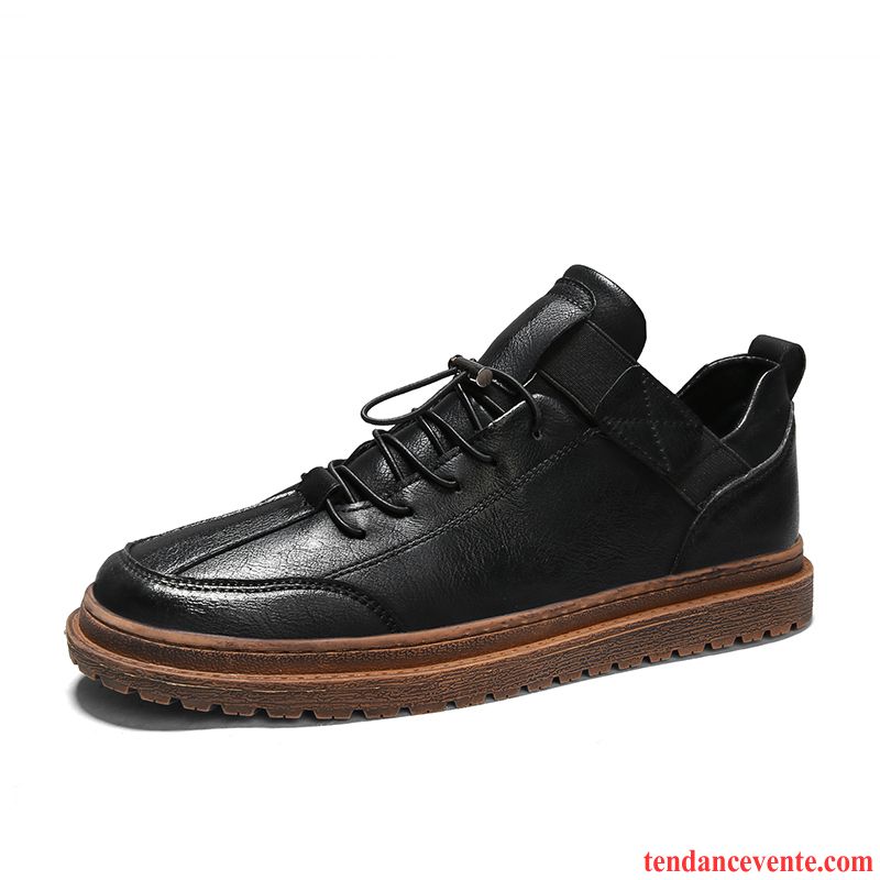 Derbies Homme Décontractée Tendance Tous Les Assortis Bottes Martin Angleterre Chaussures De Skate Noir