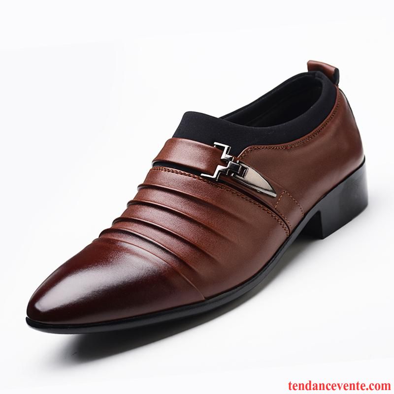 Derbies Homme En Cuir Pas Cher Hiver Entreprise Pointe Pointue Décontractée Homme Plus De Velours Chaussures En Coton Tendance Chaussures De Mariage