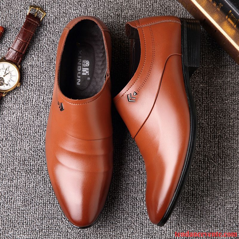 Derbies Homme Entreprise Jeunesse Chaussures De Mariage Angleterre Pointe Pointue Décontractée Brun