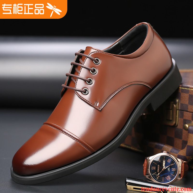 Derbies Homme Jeunesse L'automne Tendance Angleterre Entreprise Décontractée Noir Marron Clair