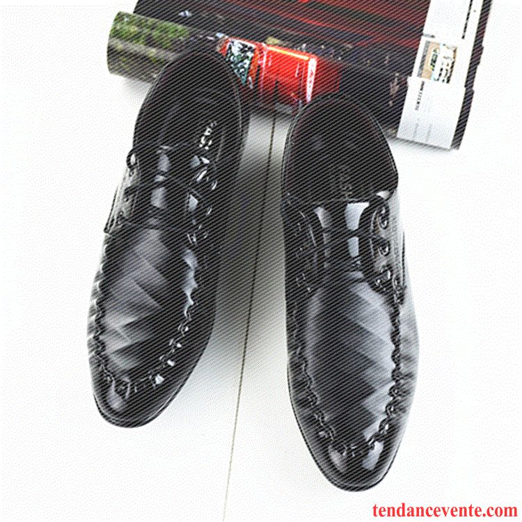 Derbies Homme Marron Cuir Homme Angleterre Entreprise Pointe Pointue Décontractée Laçage Soldes