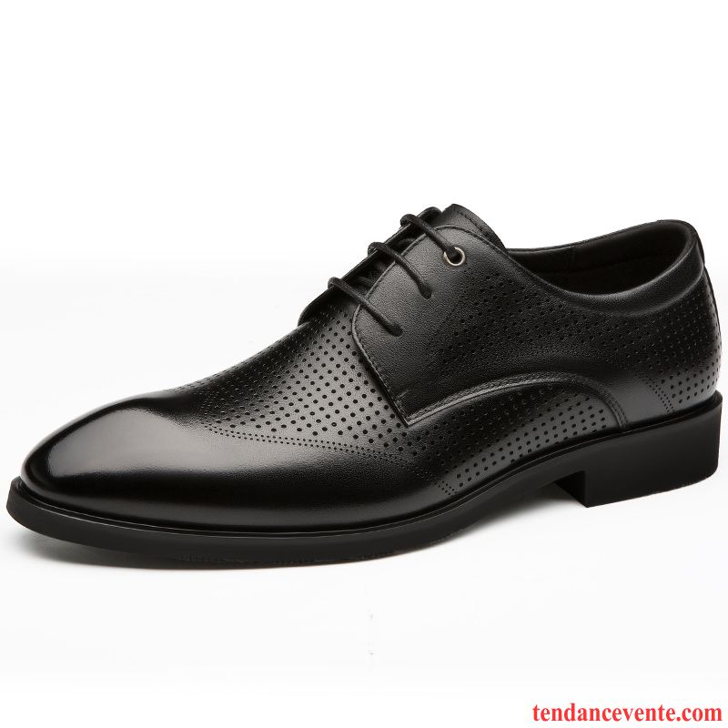 Derbies Homme Mode Été Entreprise Respirant Tendance Creux Guipure Noir