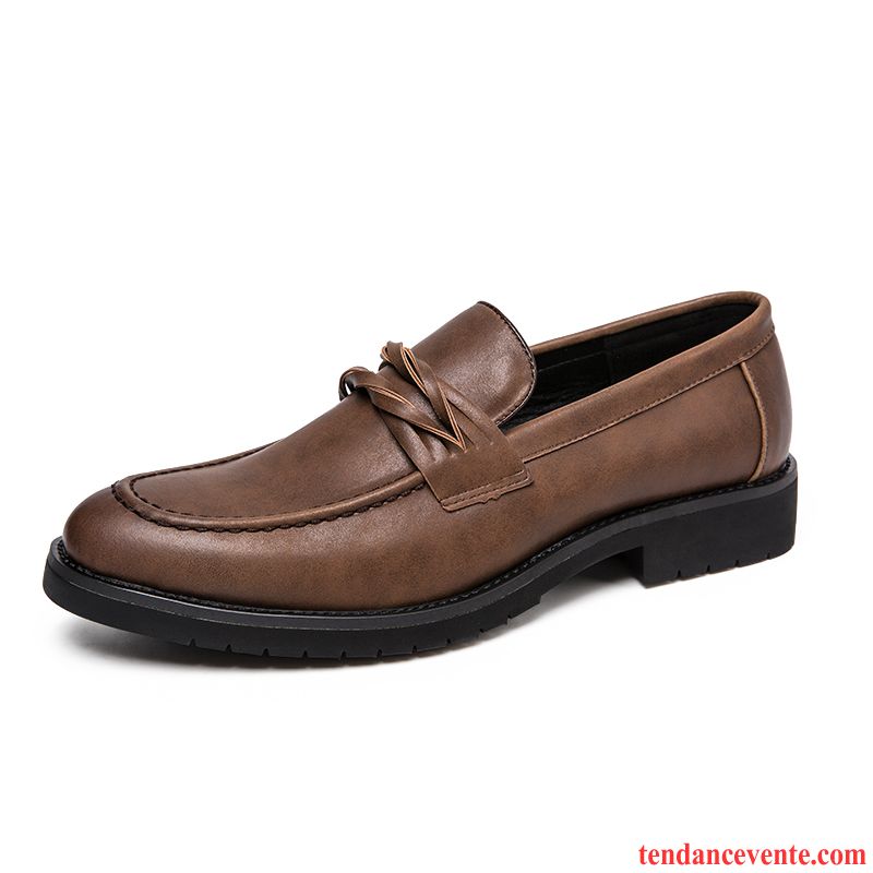 Derbies Homme Respirant Été Tendance Tous Les Assortis Printemps Paresseux Marron