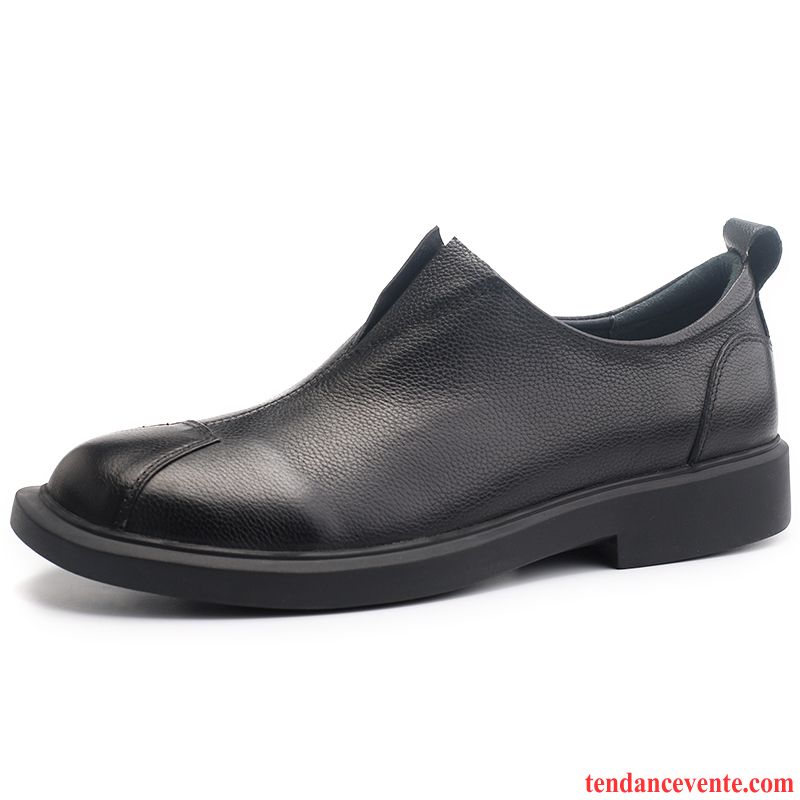 Derbies Homme Slip-on Tendance Semelle Doux Décontractée Printemps Mocassins Noir