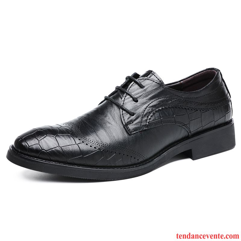 Derbies Homme Tendance Cuir Véritable Mariée Été Entreprise Respirant Noir Brun