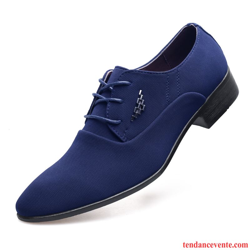 Derbies Homme Tendance Jeunesse Printemps Décontractée Laçage Pointe Pointue Bleu