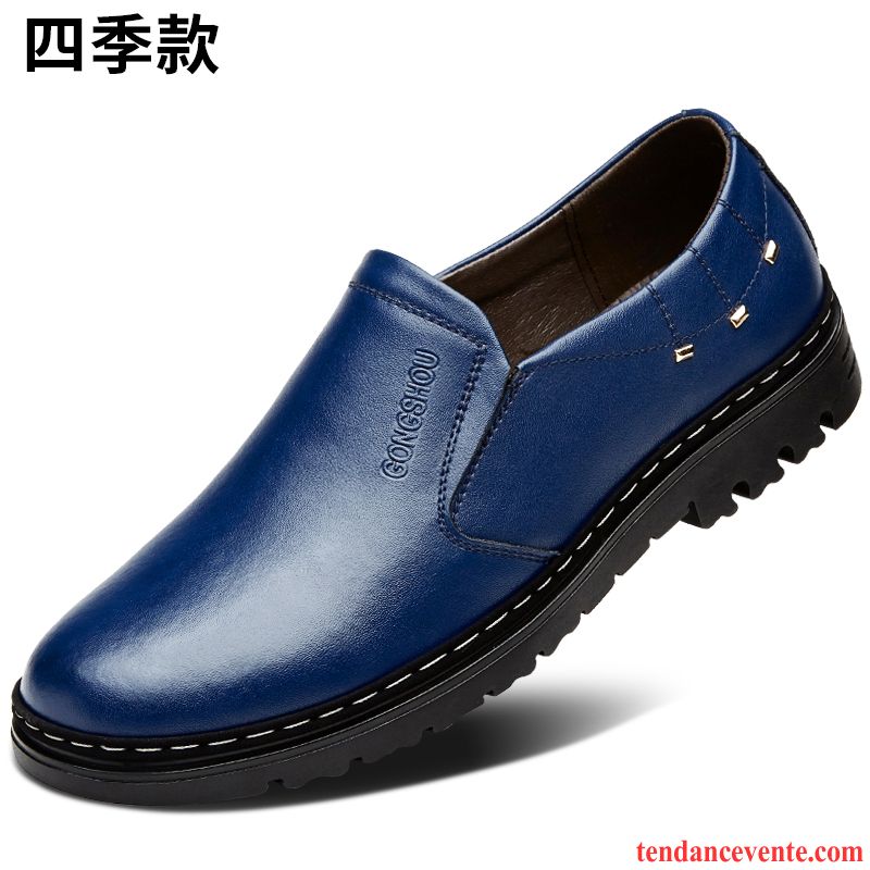 Derbies Hommes Soldes Hiver Tendance Entreprise Cuir Véritable Homme Printemps Angleterre Chaussures En Coton Taillissime Décontractée Mauve Vente