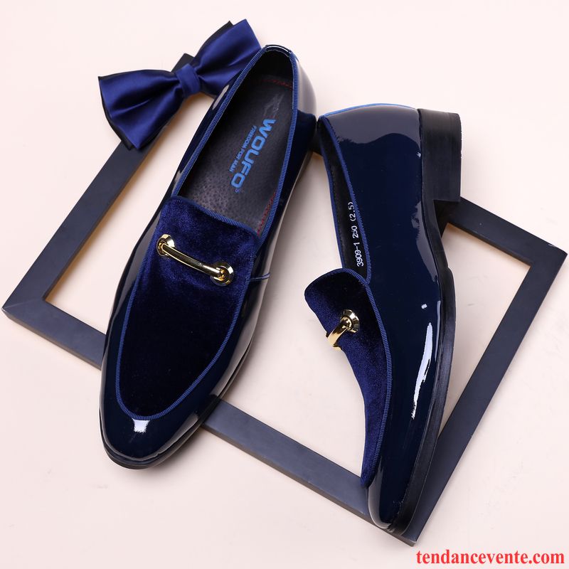 Derbies Plates Cuir Noir Homme Délavé En Daim En Cuir Bleu Pointe Pointue Angleterre Homme Cuir Véritable Tendance Lilas