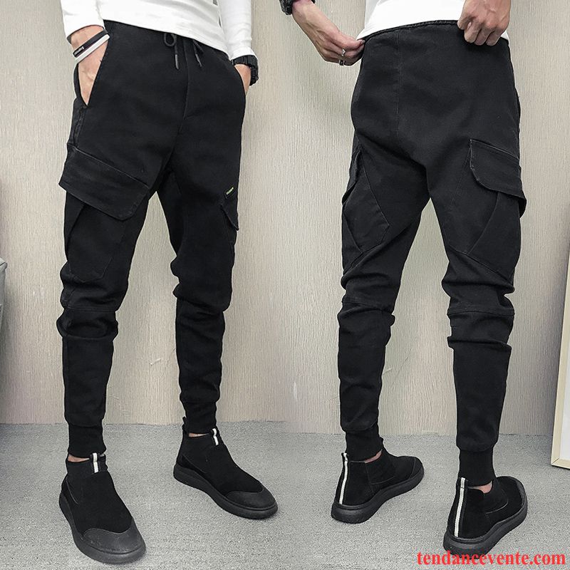 Destockage Jeans Homme Neuvième Pantalon Homme Légère L'automne Tendance Noir Slim