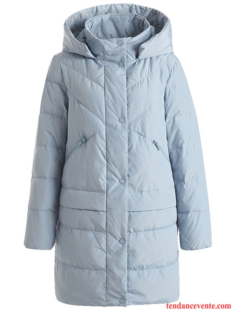 Doudoune Femme Clearance À Vendre Tendance Hiver Mode Style Chaud Longue Bleu Clair Rose