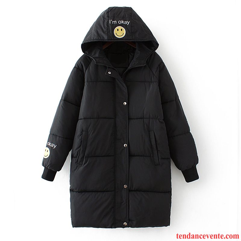 Doudoune Femme Couleur Or Hiver Matelassée Tendance Pardessus Femme Longue Capuche Noir Manteau En Coton Blé