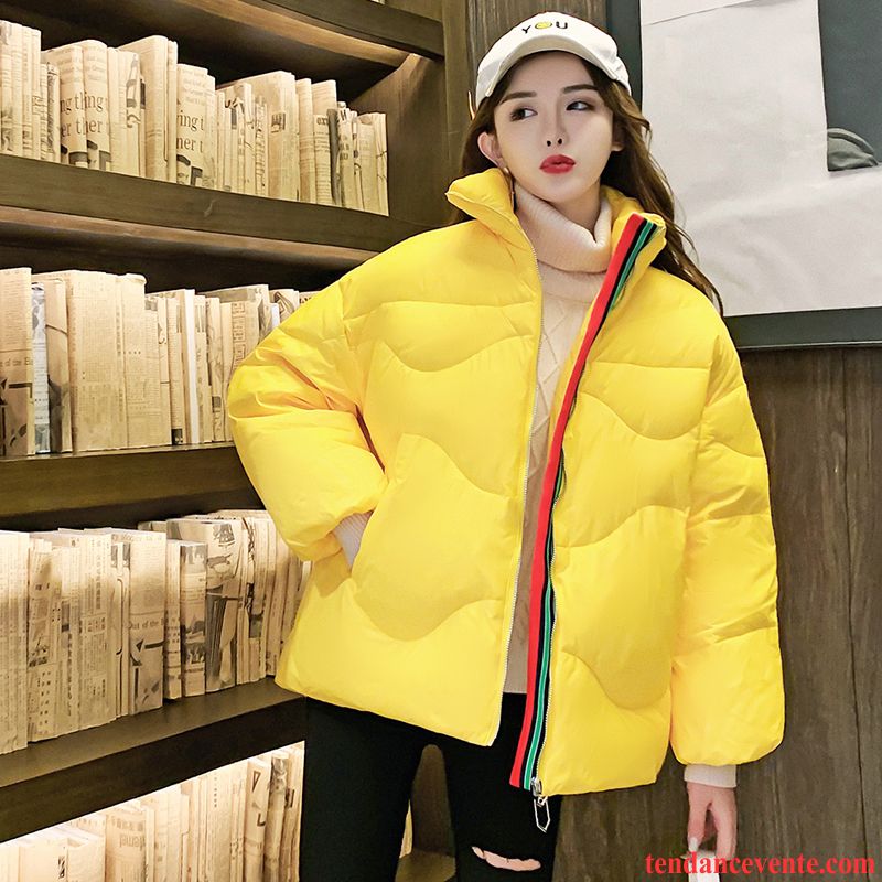 Doudoune Femme Ente Unten Tendance Court Baggy Hiver Mode Blanc Jaune