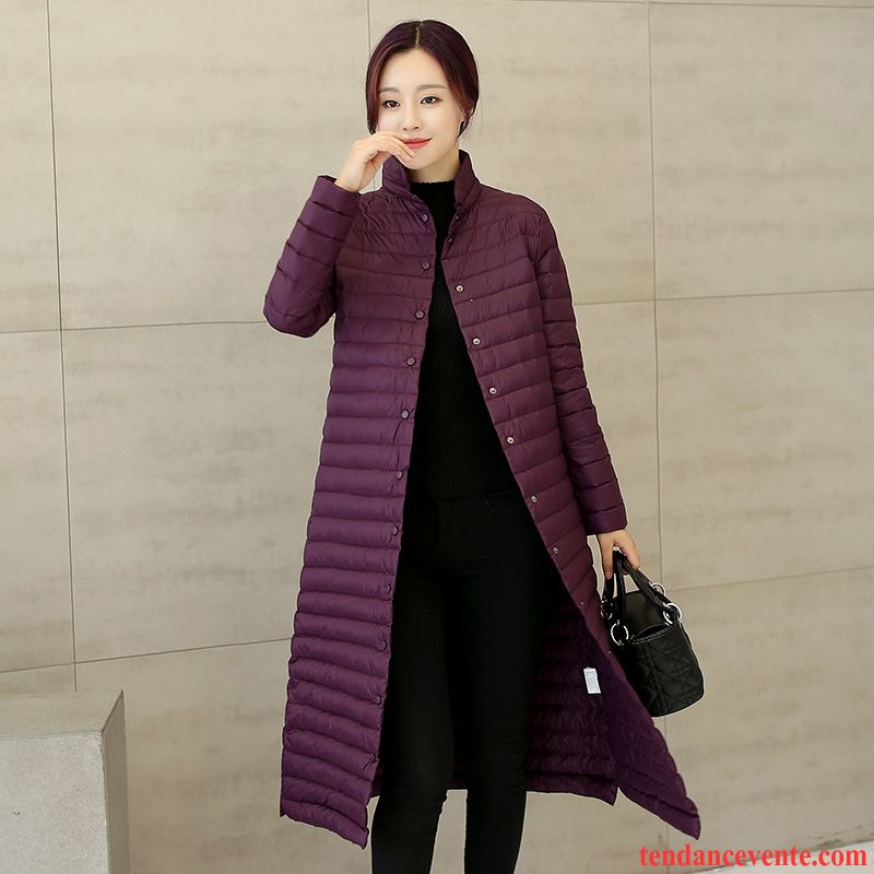 Doudoune Femme Noire Mi Longue Clearance À Vendre Pardessus Vêtements D'hiver Slim Lumière Mince Ultra Femme Violet Longue