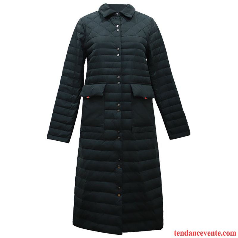 Doudoune Femme Personnalité Simple Fermeture Éclair Hiver Mode Tendance Pure Noir