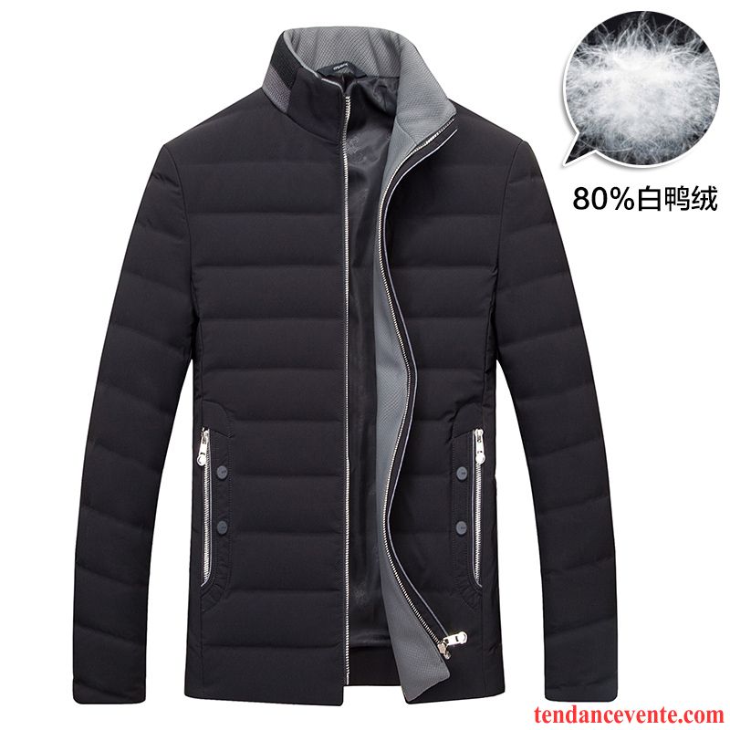 Doudoune Homme Sans Manche Pas Cher Jeunesse Slim Homme Col Mandarin Vêtements D'hiver Renforcé Court Pardessus