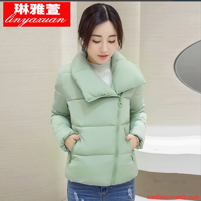 Doudoune Longue Matelassée Mince Vert Femme Manteau En Coton Tendance Pardessus Matelassé Matelassée Court Taillissime Renforcé