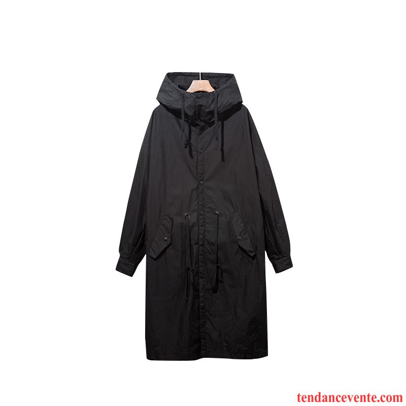 Doudoune Manteau Homme Manteau Homme Longue Étudiant Tendance Légère Capuche Noir Pardessus Coupe-vent Coupe Vent Taillissime L'automne Baggy Hiver