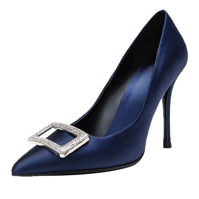 Escarpins Femme Simple Derbies Chaussures De Mariage L'automne Printemps Imitation Strass Bleu Clair