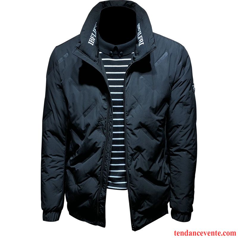 Gilet Matelassé Sans Manche Homme Col Mandarin Court Noir Tendance Lumière Pardessus Bleu Slim Homme Hiver Vente