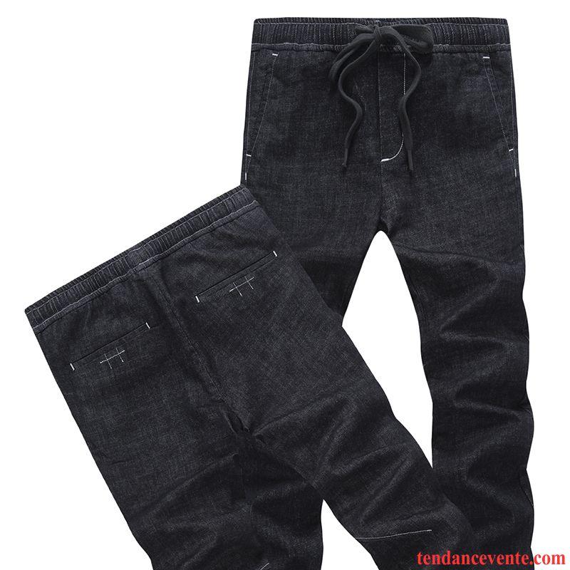 Jean Gris Homme Pas Cher Hiver Décontractée Maigre Laçage Tendance Jeunesse Homme Jambe Droite Slim