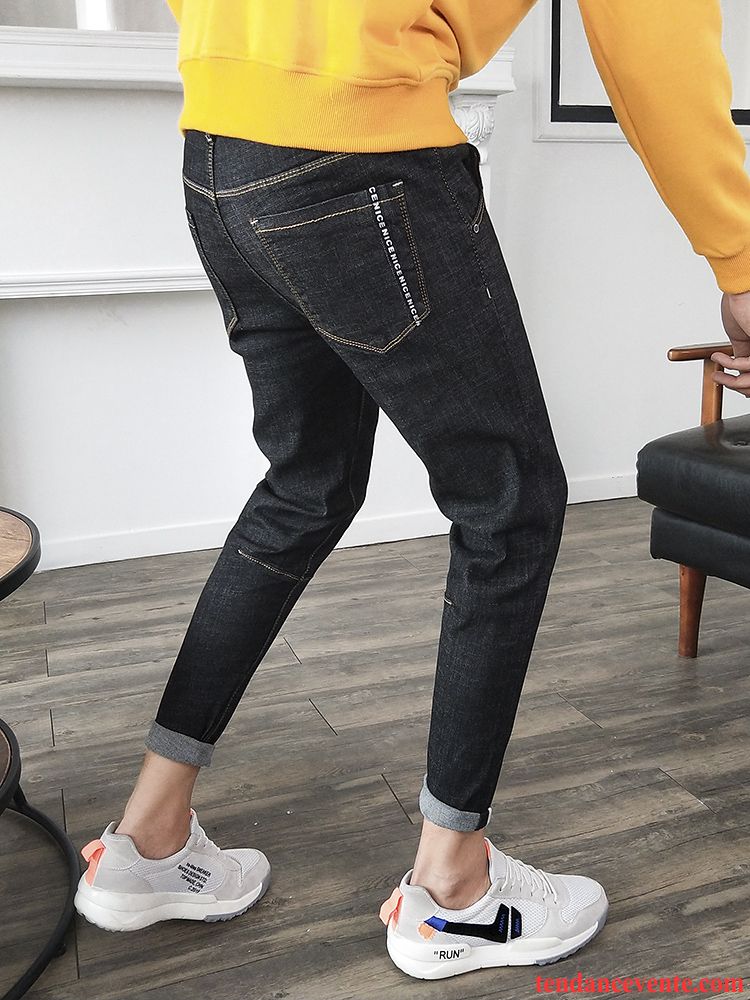 Jean Pantalon Homme Tous Les Assortis Tendance L'automne Slim Noir Neuvième Pantalon Homme Jeunesse Maigre