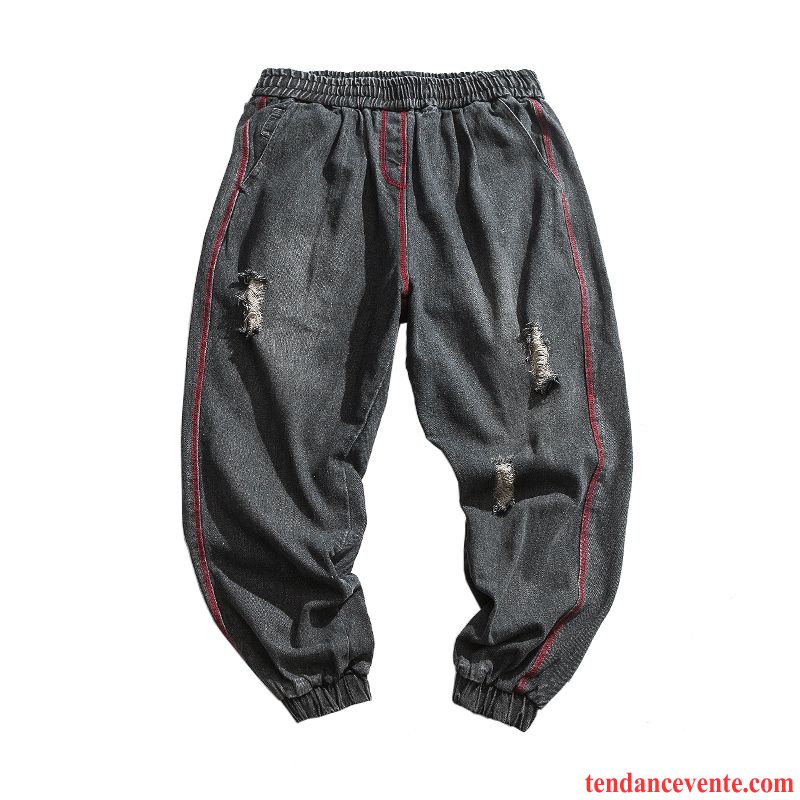 Jean Taille Basse Homme Homme Rétro Bureau Baggy Harlan Noir Delavé Tomate