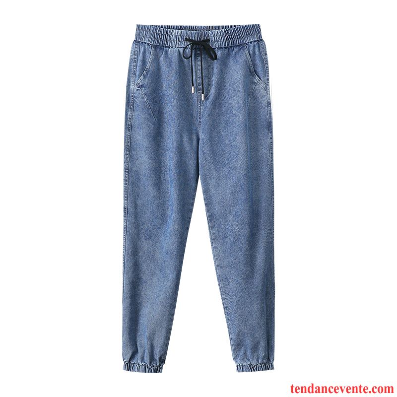 Jeans Femme Décontractée Baggy Harlan L'automne Forme Haute Cintrée Bleu Rouge