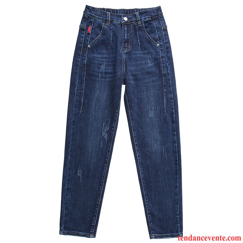 Jeans Femme L'automne Mince Légère Taillissime Harlan Baggy Bleu