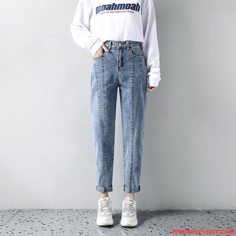 Jeans Femme Tendance L'automne Mince Harlan Printemps Pantalon Bleu Clair