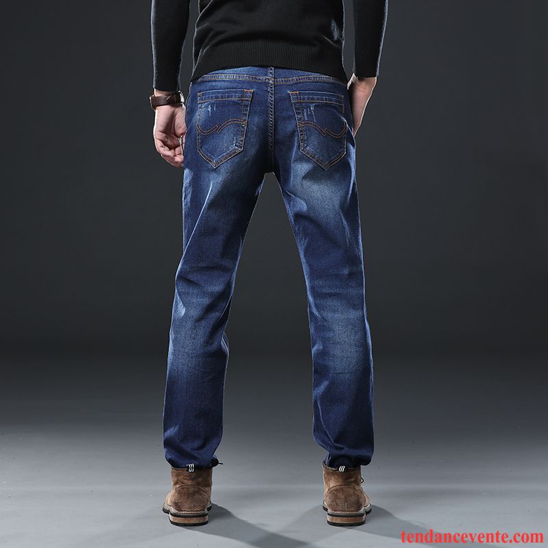 Jeans Homme Jambe Droite Taillissime Graisse Tendance L'automne Ultra Bleu Gris