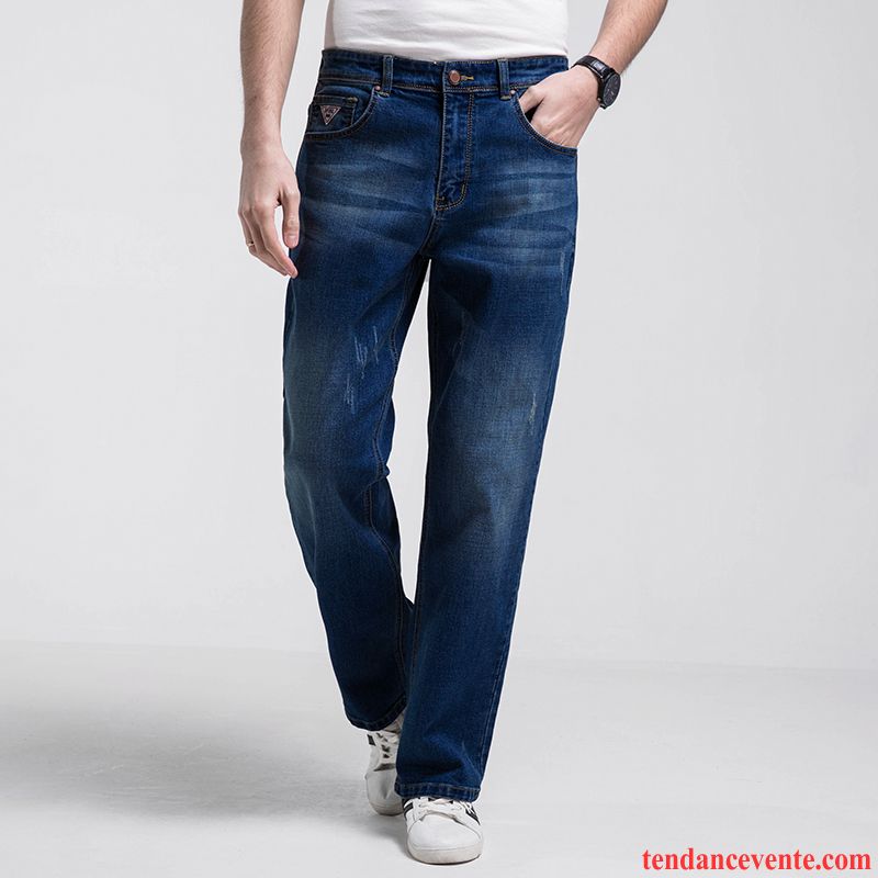 Jeans Homme L'automne Gros Graisse Pantalon Taillissime Épais Bleu Noir