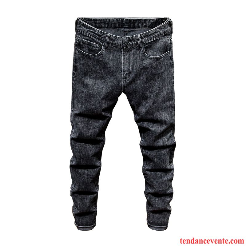 Jeans Homme Pantalon Mode Hiver Pantalons Tendance Slim Noir Gris