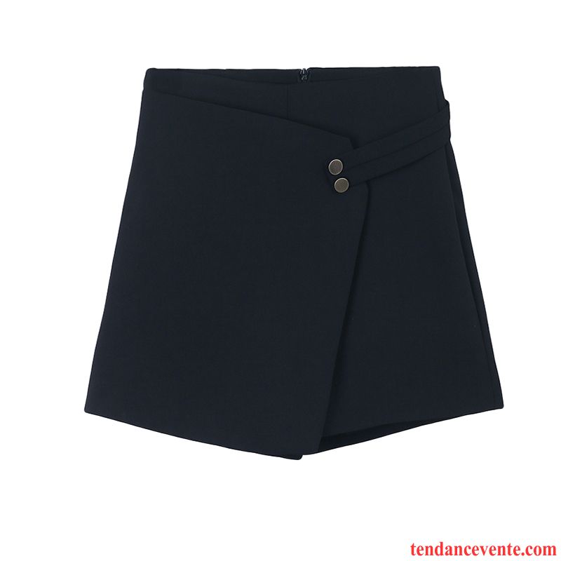 Jupes Femme Irrégulier Shorti Mode Été Forme Haute Cintrée Outwear Noir