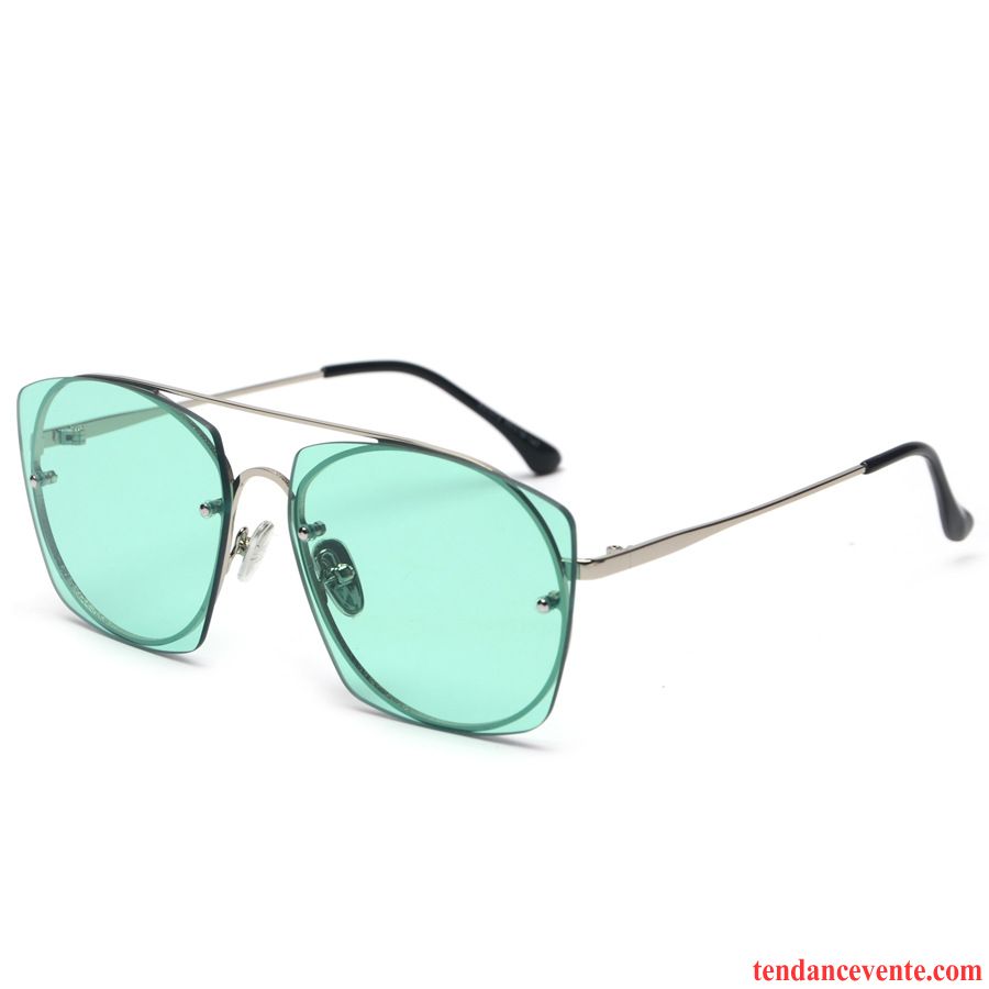 Lunettes De Soleil Femme Irrégulier Le Nouveau Mode Personnalité Transparent Tendance Bleu Vert