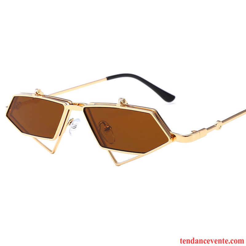 Lunettes De Soleil Femme Tissu Célébrité Homme Visage Rond Le Nouveau Tendance Or