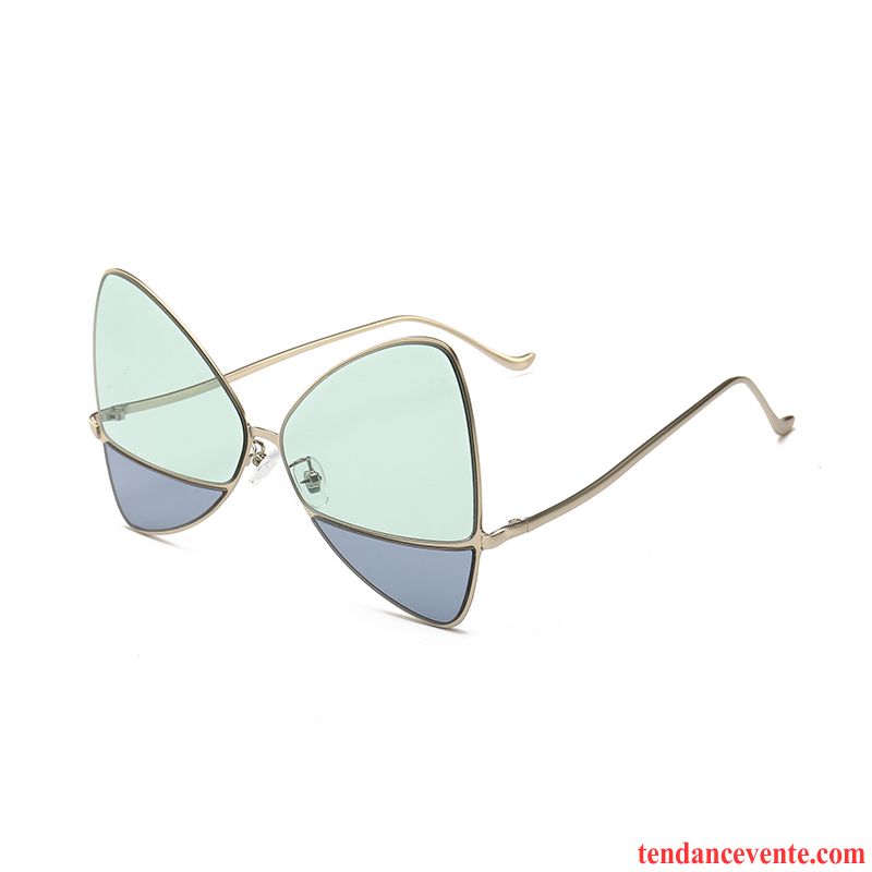 Lunettes De Soleil Femme Tissu Mode Le Nouveau Personnalité Transparent Europe Couleurs Mixtes Vert Or