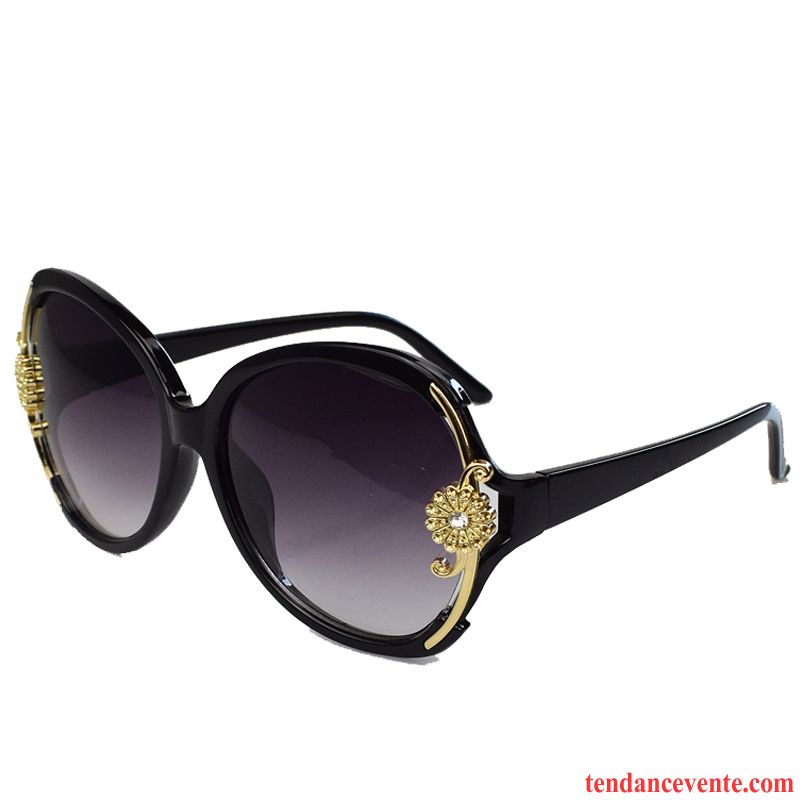 Lunettes De Soleil Femme Visage Rond Personnalité Longue Gros Élégant Diamant Noir