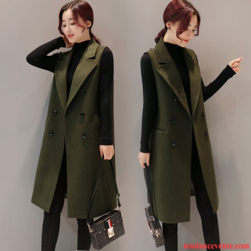 Manteau Femme Doudoune Longue Renforcé L'automne Gilet Longue Militaire Vert Pardessus Femme Sans Manches De Laine Hiver Costume Lavande