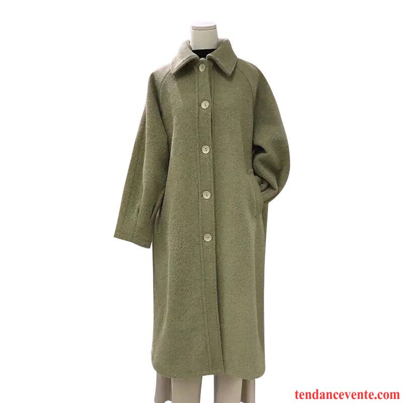 Manteau Femme Grande Taille Femme Étudiant Renforcé Longue Pardessus Vert La Laine Manteau Baggy Lavande