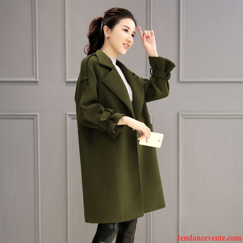 Manteau Pas Cher Femme Militaire Vert Longue Renforcé Pardessus De Laine Hiver Décontractée Femme Manteau Beige