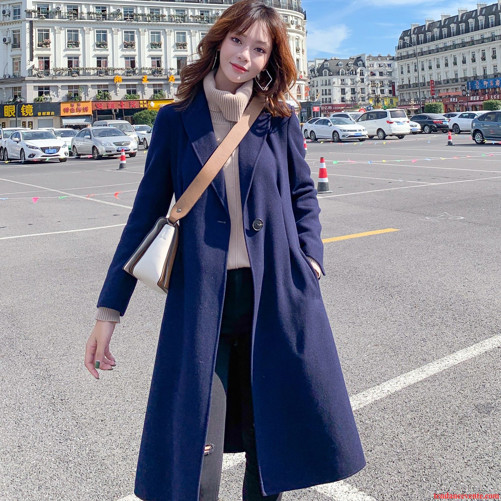 Manteaux Femme Vêtements D'hiver Décontractée Velours De Laine L'automne Mode Reversible Bleu