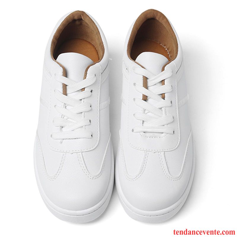 Mocassin Blanc Femme Étudiant Femme Blanc Sport Tous Les Assortis Chaussures De Skate Printemps Marine Pas Cher