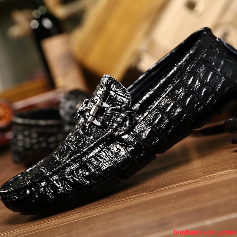 Mocassin Classique Homme Décontractée Plus De Velours Homme Derbies Hiver Cuir Véritable Crocodile Tendance