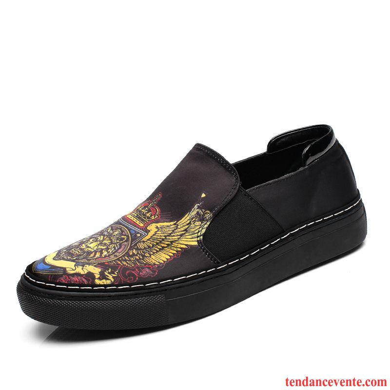 Mocassin Classique Homme Slip-on Été Homme Paresseux Respirant Style Chinois Printemps Décontractée Toile Imprimé Lawngreen