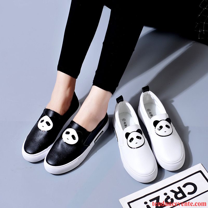 Mocassin Femme En Solde Plates Étudiant Été Tous Les Assortis Décontractée Femme Blanc Slip-on Printemps Paresseux