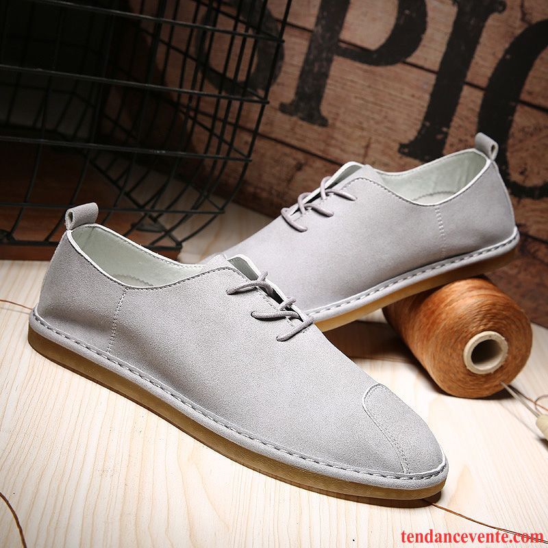 Mocassin Homme Rose Décontractée Semelle Doux Tendance Printemps Été Angleterre Homme Respirant Derbies Gris Pas Cher